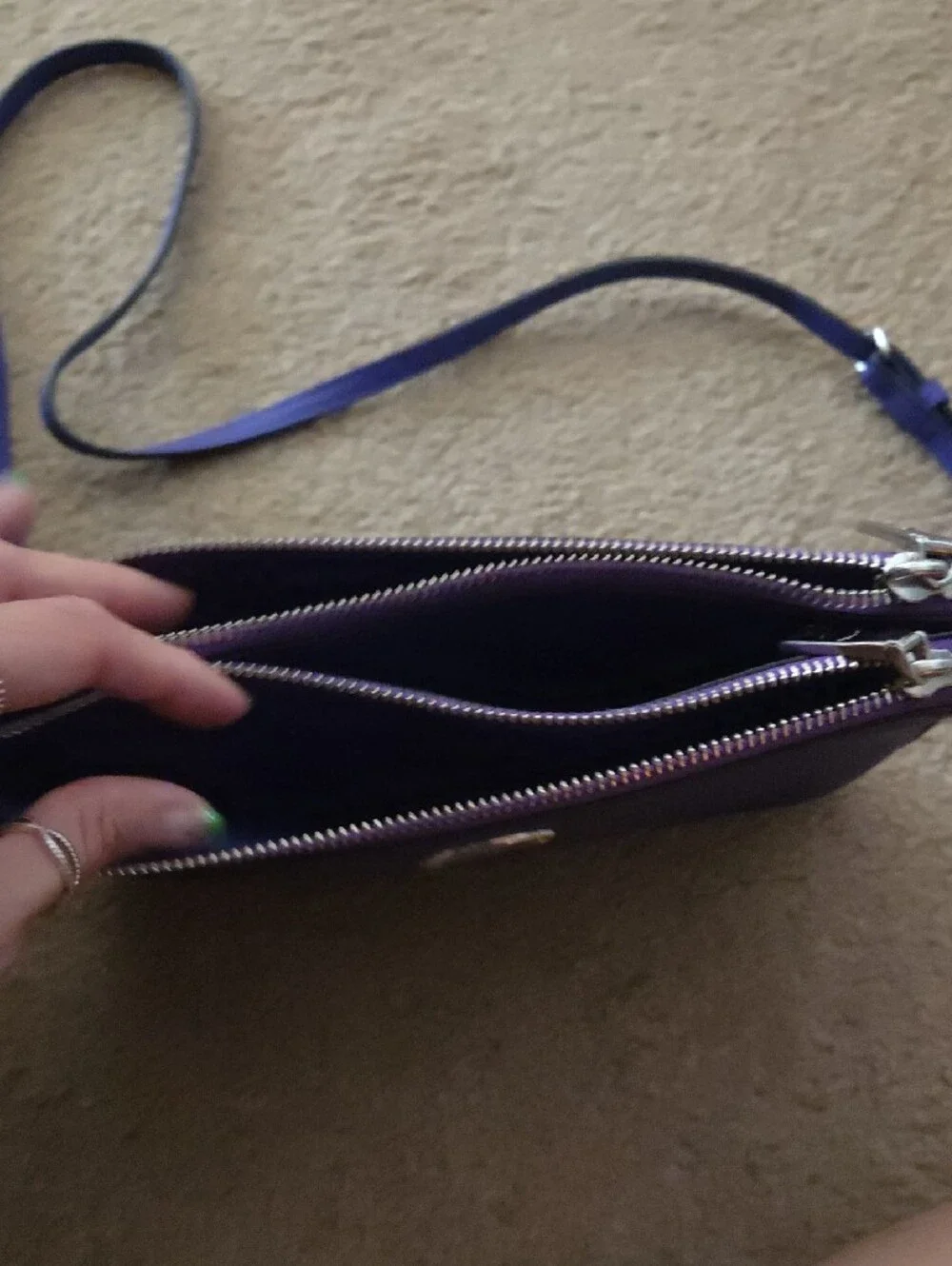 Coach Purple Crossbody Leather Wristlet